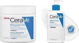 CeraVe Moisturizing Cream For Dry To Very Dry Skin (454g) & Moisturizing Lotion For Dry Skin (236ml) - With 3 Essential Ceramides & Hyaluronic Acid, Non-Comedogenic & Oil-Free