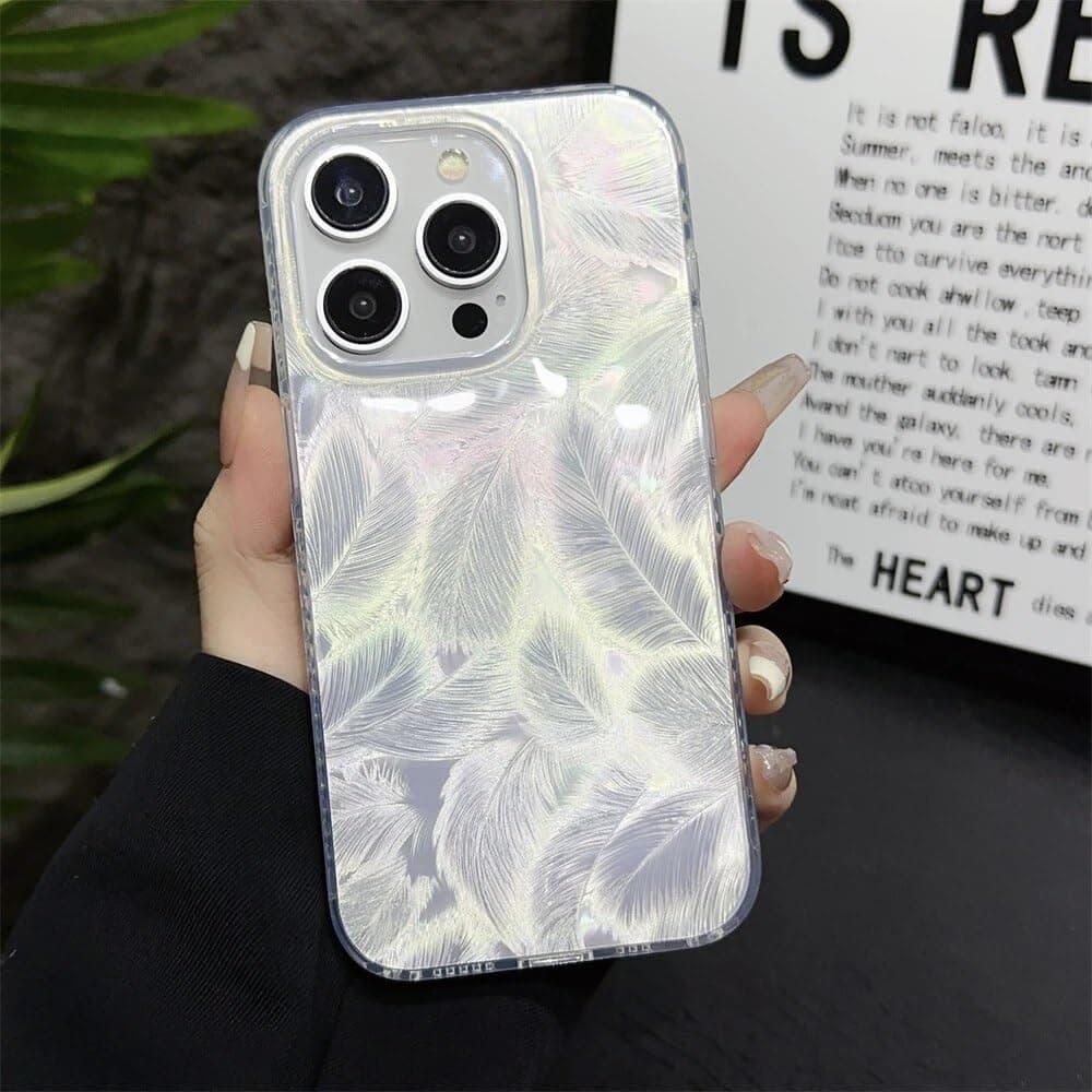 Case Creation Luxury Glitter Dreams Laser Print Back Cover for iPhone Xs Max | Cute 3D Aesthetic Feather Art & Colorful Bling Design | Slim Shockproof TPU Sparkle Case for Women & Girls (Multicolor)