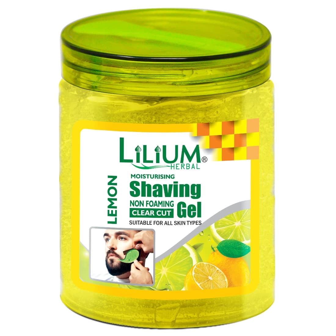 Lilium Non Foaming Lemon Shaving Gel 500ml | Moisturizing & Clear Cut | Precise Shaving & Gentle on Skin | Refreshing Citrus Experience With Every Shave | All Skin Types