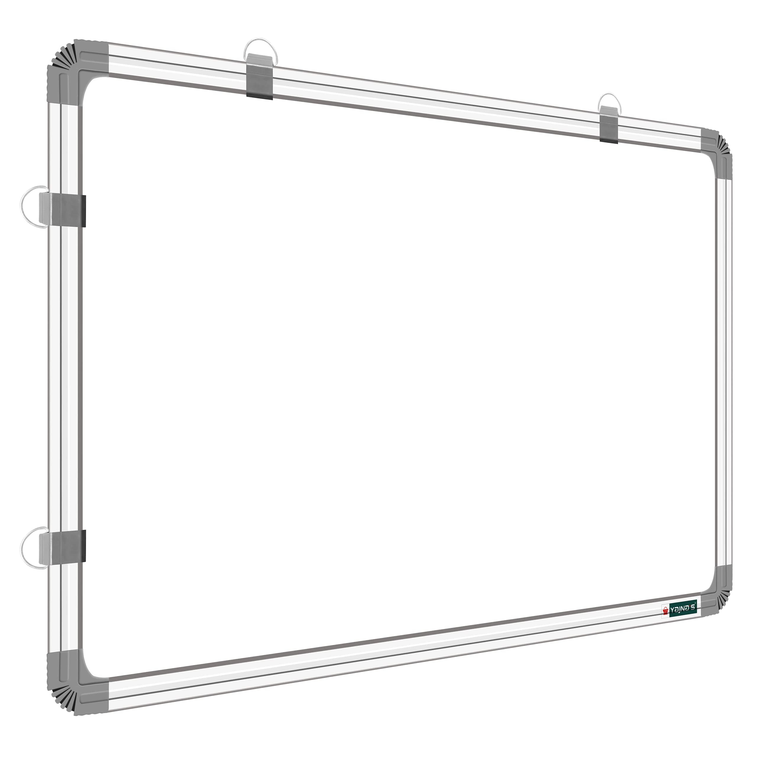 YAJNAS 1.5X2 feet Premium Melamine Non-Magnetic Drywipe Double Sided White Board and Chalk Board one Side White Marker and Reverse Side Green Chalk Board Surface 60x43 Inch (WxH) (Pack of 1)