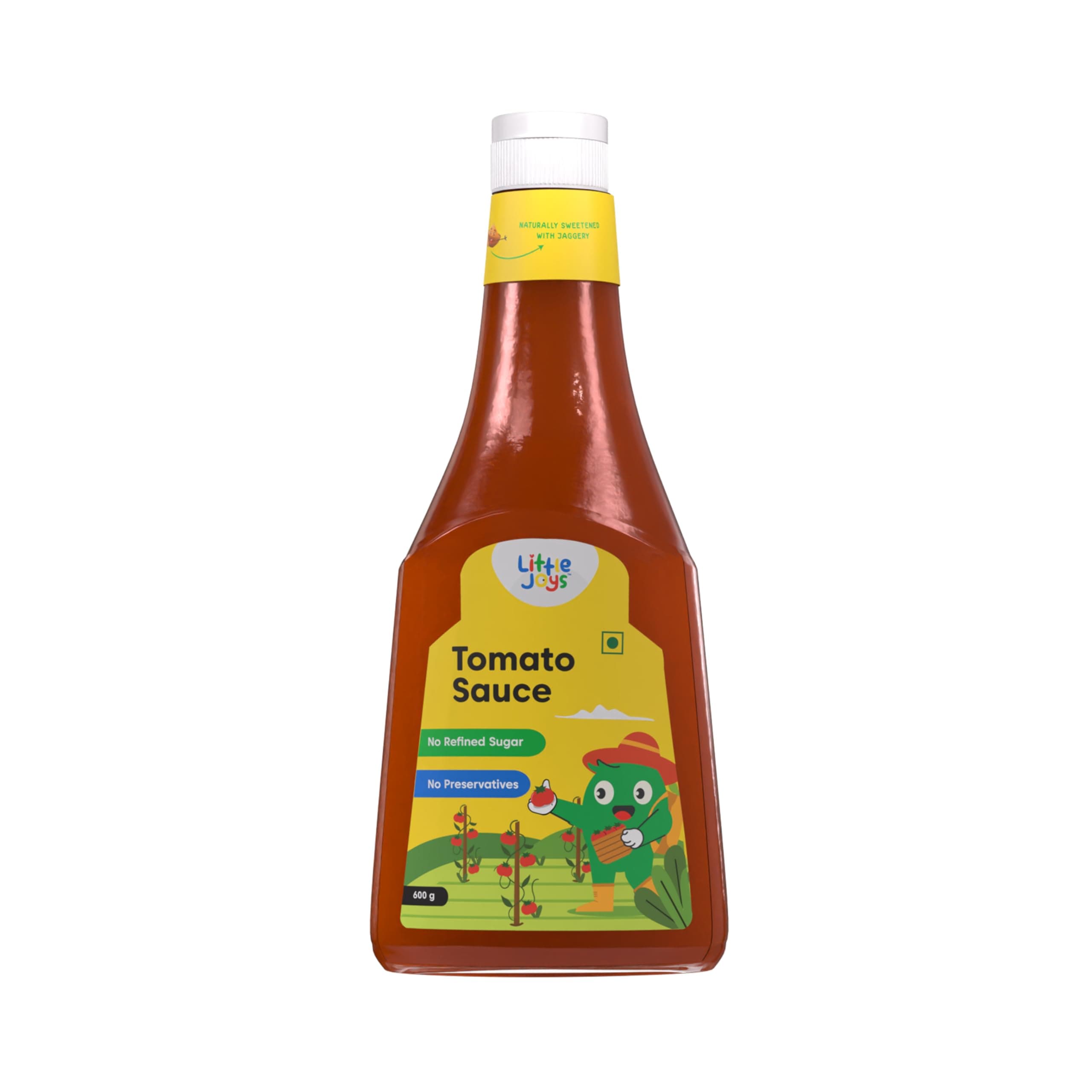 Little Joys Tomato Ketchup Sauce for Kids | No Refined Sugar | Sweetened with Jaggery | 100% Vegetarian | No MSG, No Added Preservatives | Chemical-Free | 600g