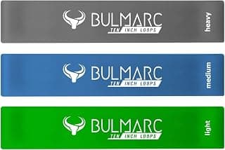 BULMARC Resistance Bands Mini Loop Exercise Bands Sliding Discs 70+ Exercises eBook Heavy Fitness Workout Men Women Toning Booty Hips Glutes Thighs