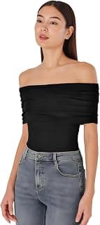 SIGHTBOMB SKIMS Ultra Soft Off Shoulder OVERFOLD Short Sleeves OH SO Soft Cuddle TEE TOP for Women