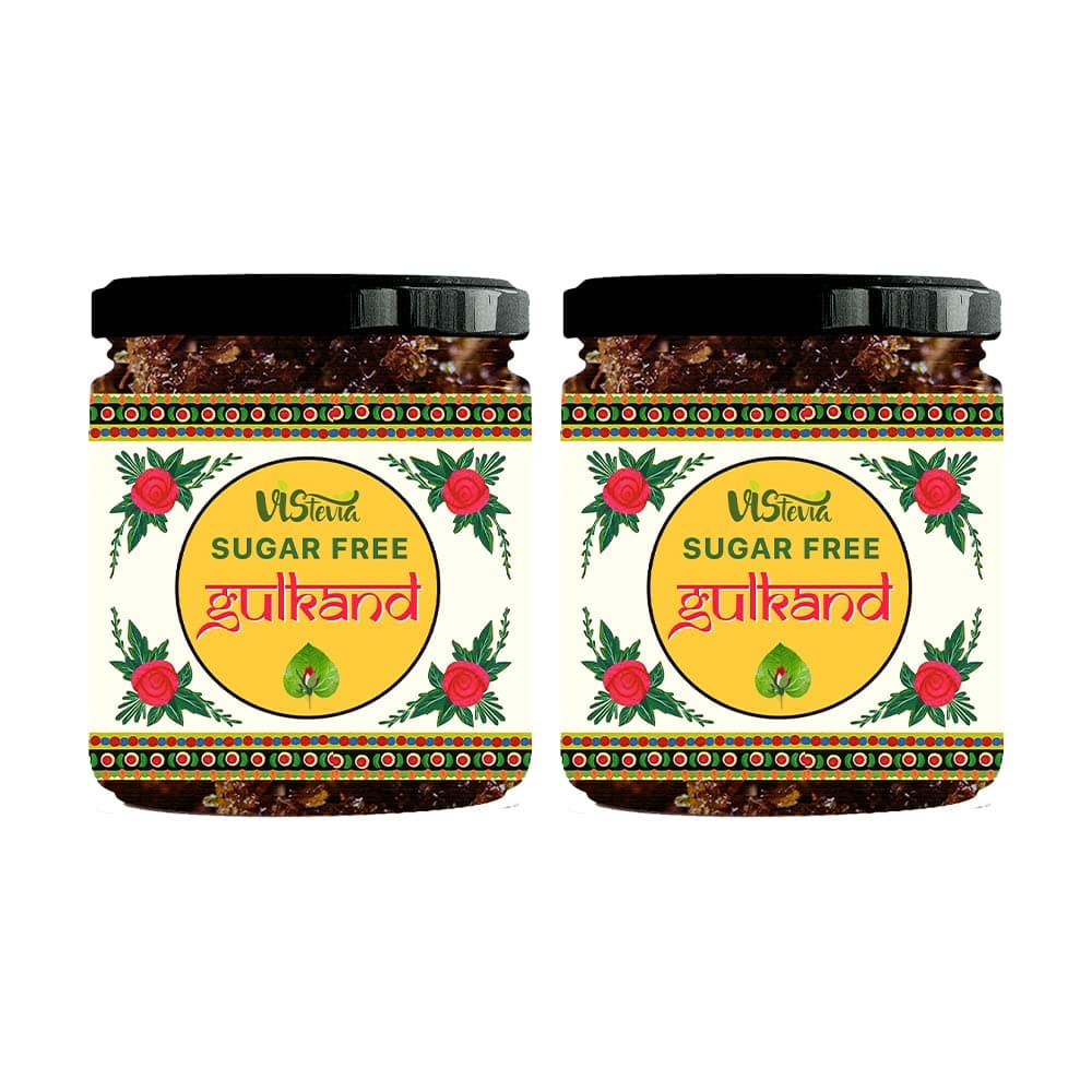 Vistevia Sugar Free Gulkand (Rose Jam), Diabetic and Keto Friendly - Sweetened Naturally with Stevia - Tastes Delicious - Pack of 2 (230 *2GM)