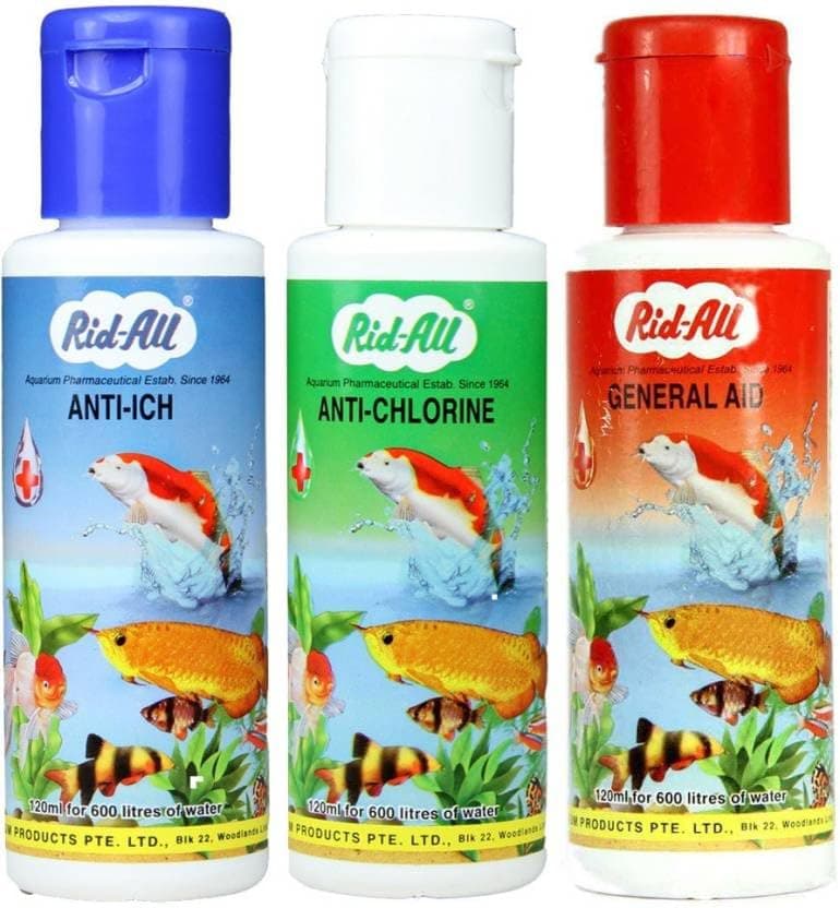 Aqua Arts Rid All Aquarium Medicine Combo | Anti-Ich, Anti-Chlorine & General Aid | 3-in-1 Fish Tank Water Purifier & Treatment Pack