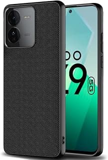 TheGiftKart Back Cover Case for iQOO Z9 5G | Slim & Lightweight | Ultra-Premium Design | Camera Protection Bump | Fabric Texture Case Cover (PC & TPU, Black)