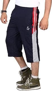 VEGO Mens Cotton Three by Fourth, 3/4, Capri, Three Quarter Grey Plus Size