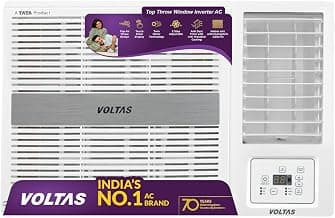 Voltas 1.5 ton 3 Star Inverter Window AC (Copper, 2-in-1 Cooling Modes, Anti-Dust Filter, 2-Way Swing, Memory Restart, Sleep Mode (183INV PEARL, White)