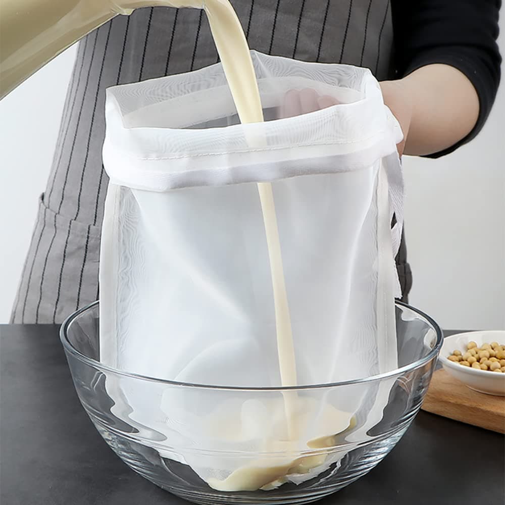 Melostu 4PCS Large Size Fine Mesh Strainers For Kitchen?8*12Inch, 12*18Inch Cheesecloth For Straining With Handle,Juice,Yogurt ,Cheese Cloths Bulk Sieve For Cooking Kitchen Tools For Straining, White