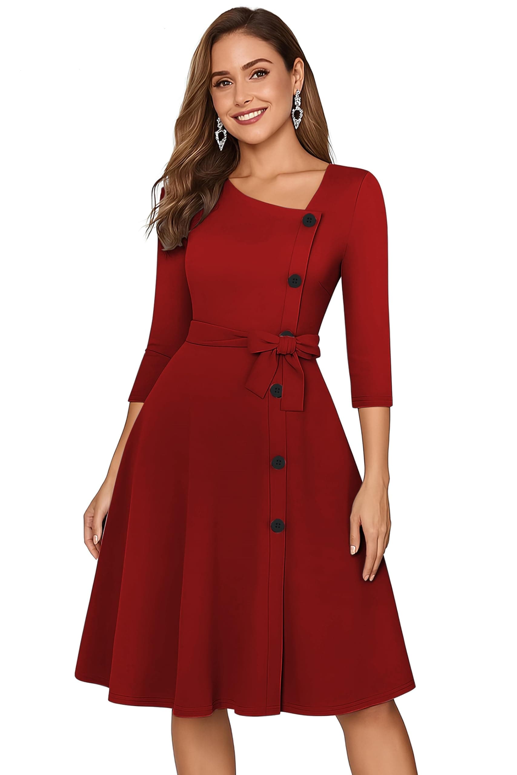 ILLI LONDON Women's A-LINE Cocktail 3/4 Sleeve Dress