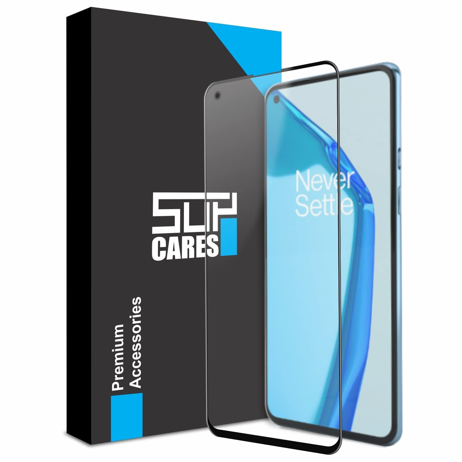 SupCares Tempered Glass for OnePlus 9 and OnePlus 8T (6.55 Inch) With Installation Kit | 9H Edge to Edge Screen Protector | Black