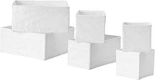 Ikea SKUBB Square Box (White) -Set of 6