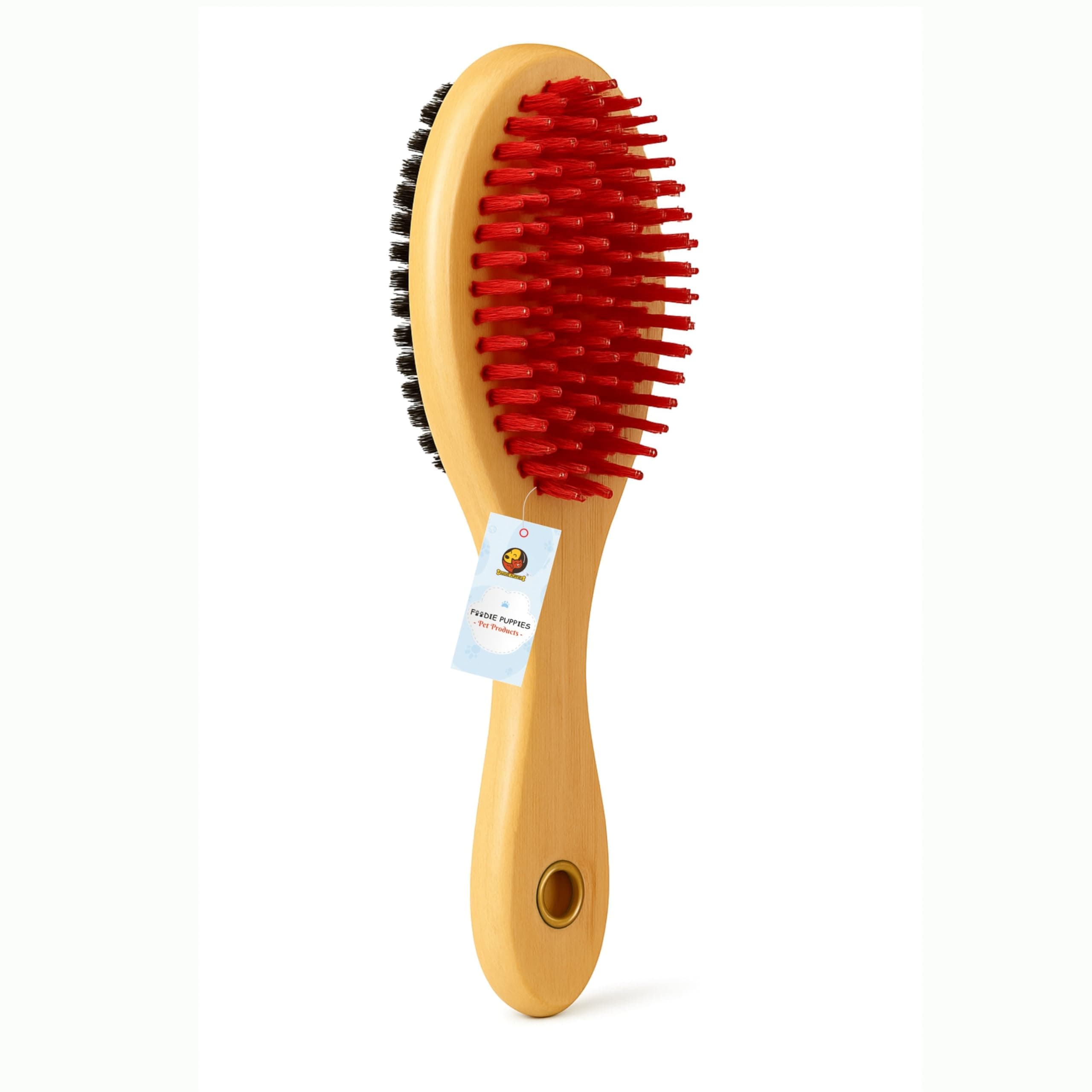 Foodie Puppies Pet Double Sided Soft Brush Comb for Puppies & Dogs (Soft Brush- 18 cm) | Grooming & Massaging Brush | Deshedding Comb Removes Undercoat and Loose Hair