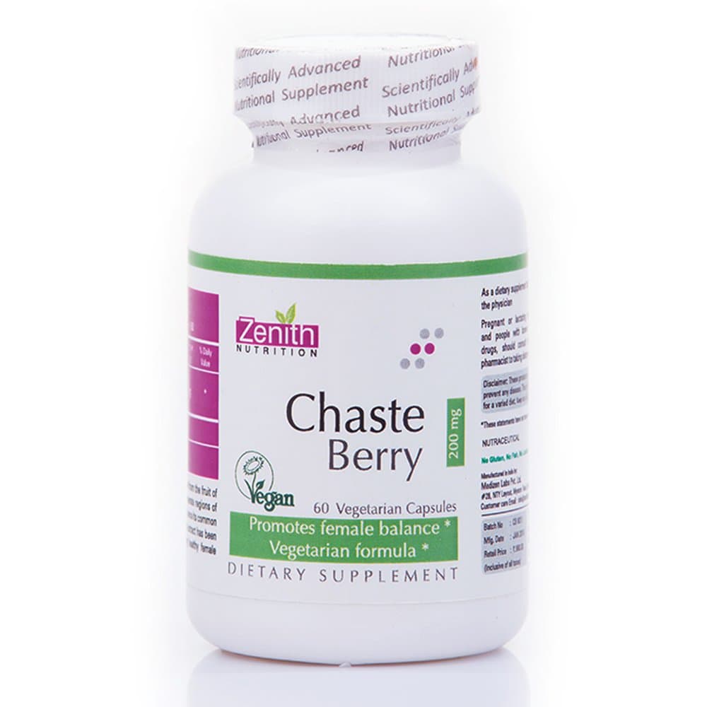 Zenith Nutrition Chaste Berry 200 mg for Women health - 60 Veg Capsules