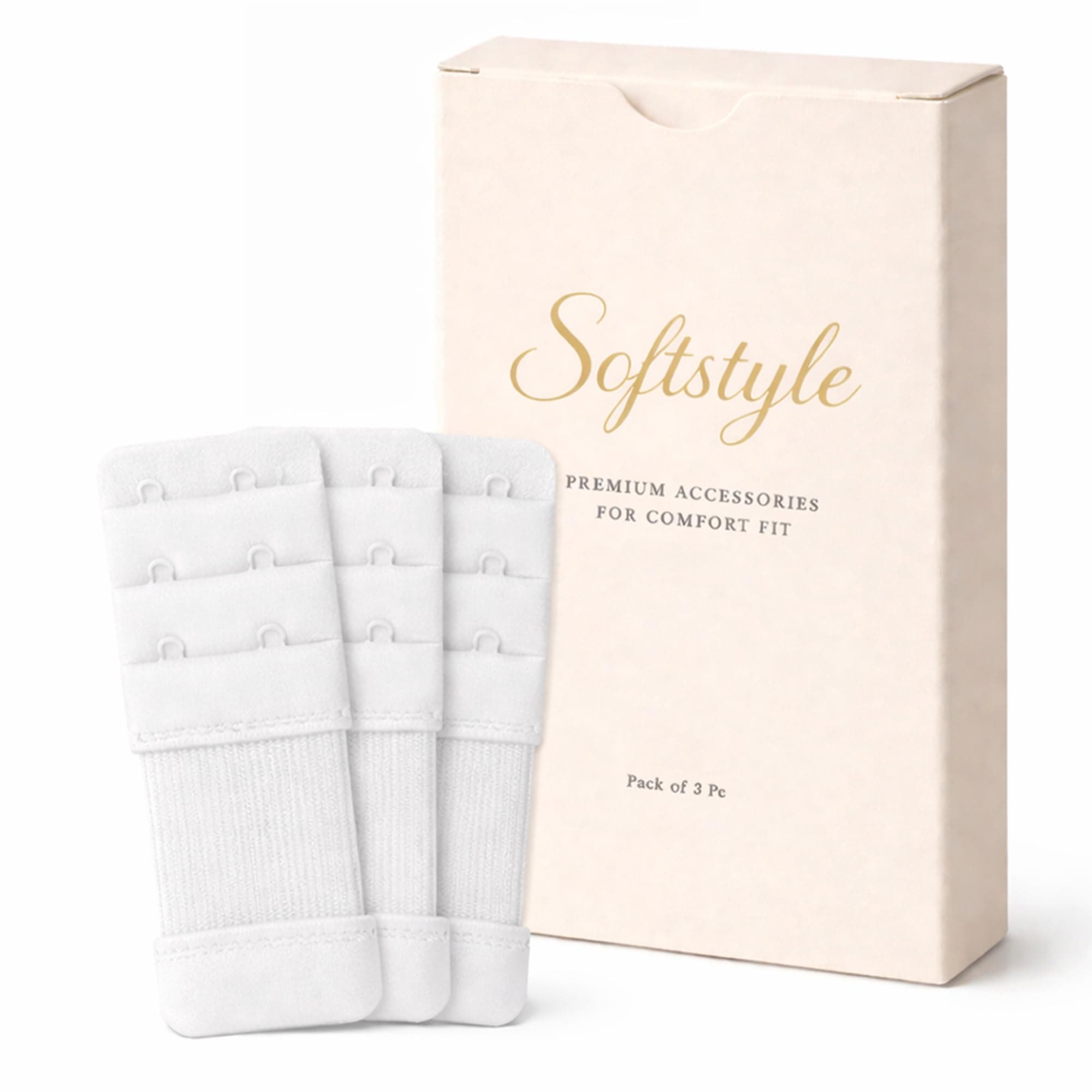 SOFTSTYLE Premium 2 Hook Stretchy Soft and Comfortable Bra Strap Extender for Women in Pregnency or Weight gain.