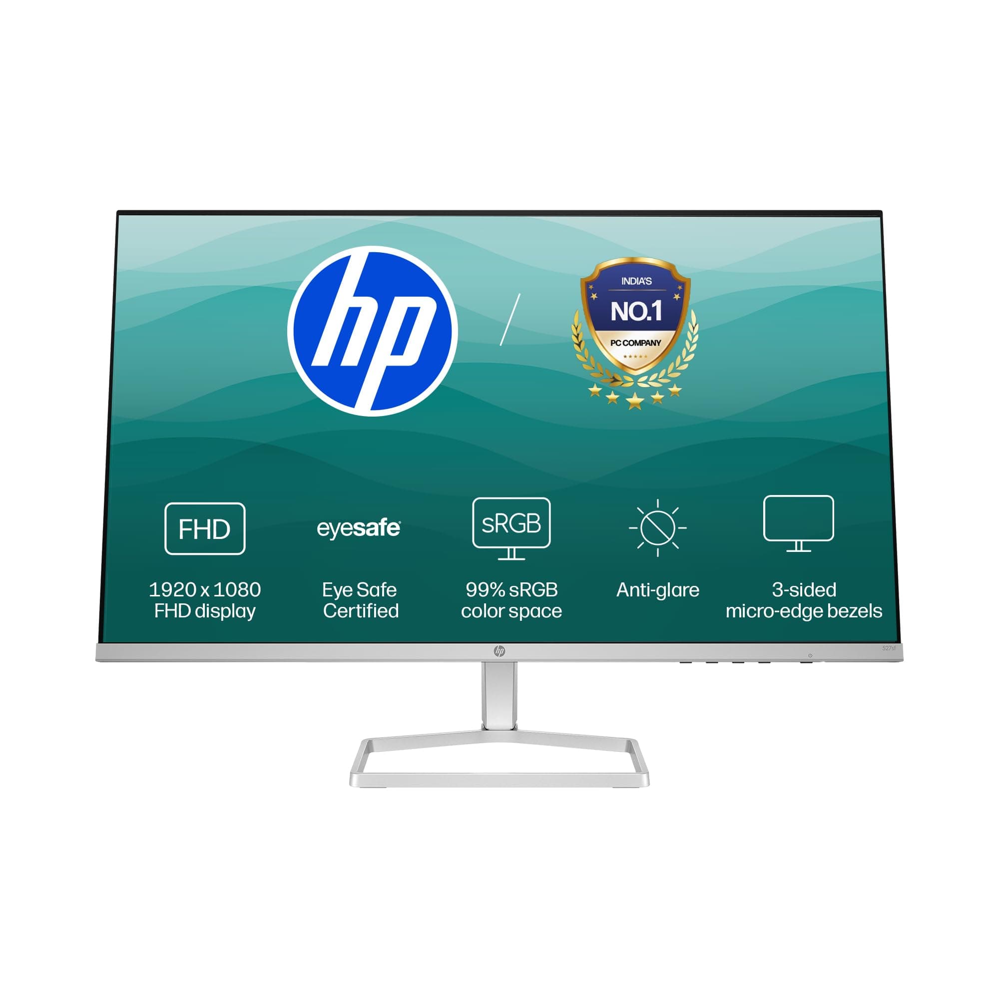 HP Series 5 27 inch(68.6cm) FHD Monitor - Eye Safe Certified, 99% sRGB, IPS, LCD, 3-Sided Micro-Edge, Anti-Glare, 300nits, 2 HDMI 1.4, Black, 3.2kg,527sf