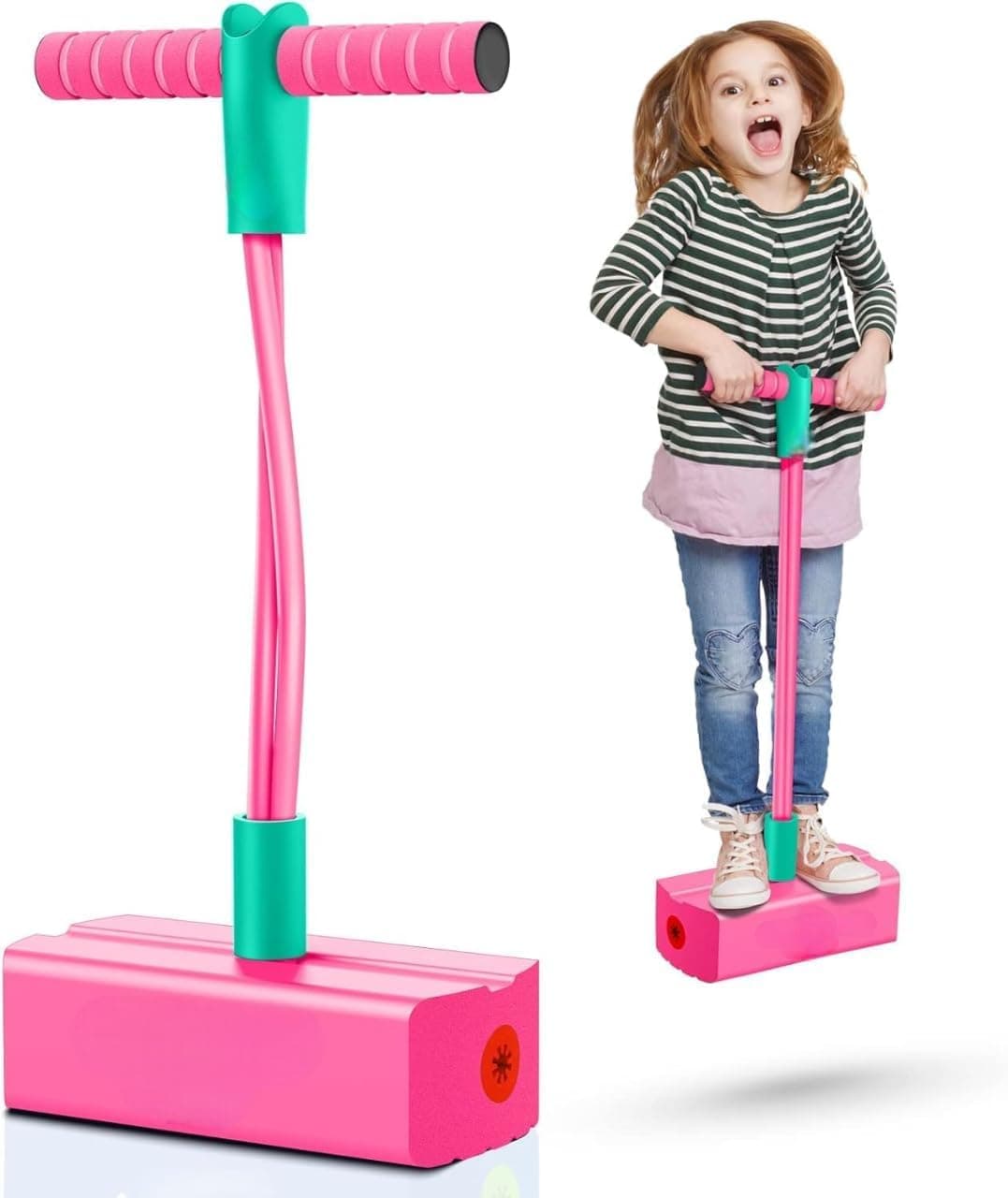 DARNEX Pogo Jumping Promotes Growing Taller- Pogo Stick Foam Pogo Jumper for Kids, Toys for 3-8 Year Old Boys Girls Outdoor Toys Indoor Fun Gifts Multicolor (Pack of 1)