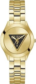 GUESS Stainless Steel Black Dial Women's Analog Watch-Gw0675L2, Band_Color:Gold