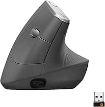 Logitech MX Vertical Wireless Mouse with Free Adobe Subscription, Ergonomic Design Reduces Muscle Strain, Move Content Between 3 Windows and Apple Computers, Rechargeable,