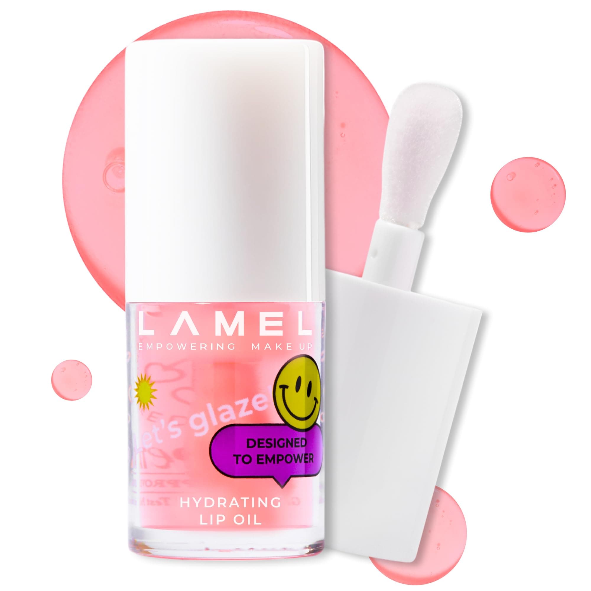 Lamel Let's Glaze Hydrating Lip Oil - Marshmallow | High shine, Lightweight | Non sticky Juicy Tint | Lip Oil for Pigmented Lips | 4ml