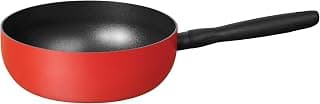 Meyer Bauhaus Aluminium Non Stick Saucier, 24cm/3.3L, Red