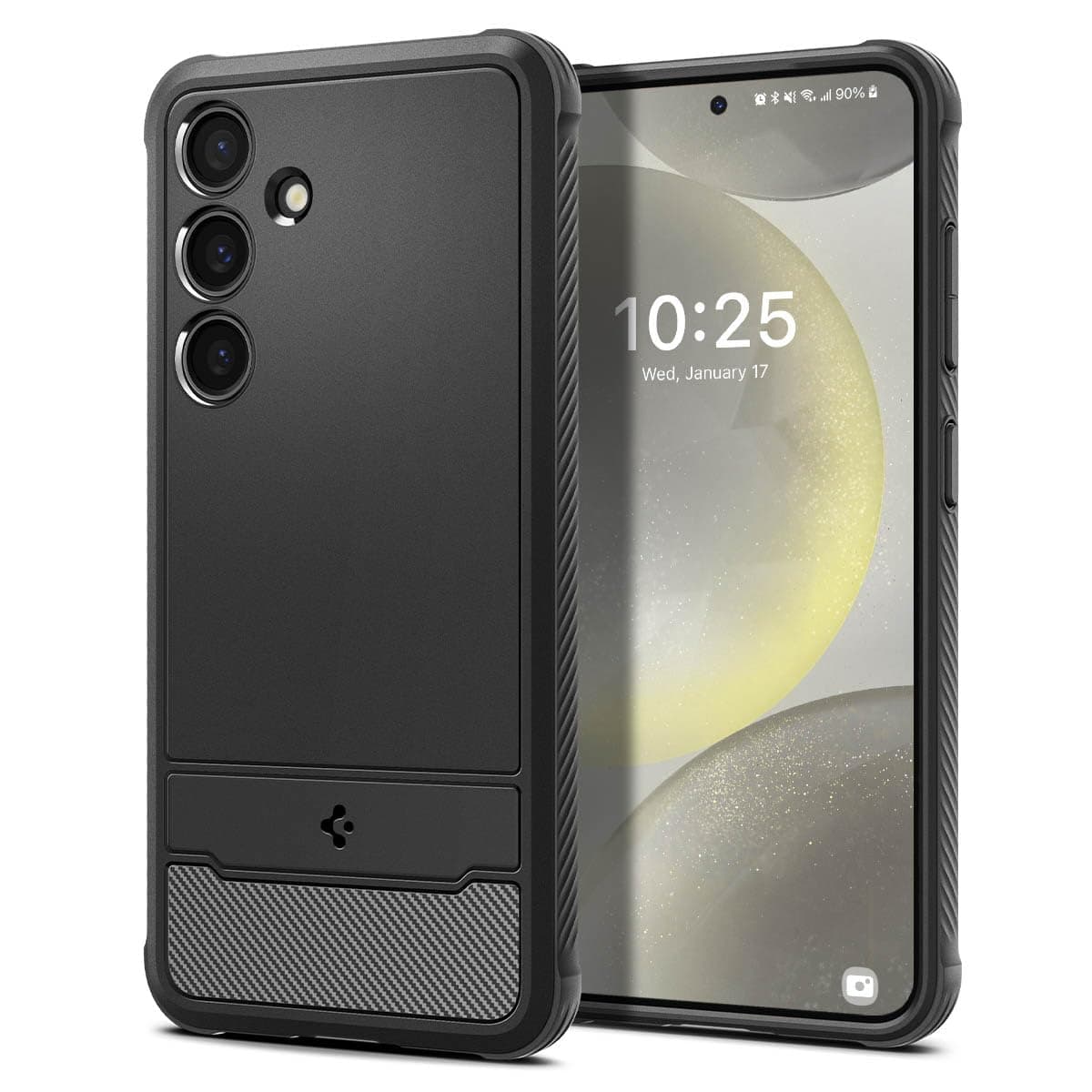 Spigen Rugged Armor | Samsung Galaxy S24 Case [Flexible] [Air Cushion Protection] Galaxy S24 Back Cover | TPU - Matte Black