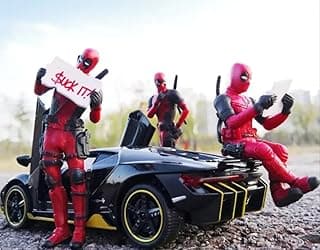 YOURKARTS.COM Dead pul Action Figure Set of 3-Piece PVC Models in Red Outfit | Display Collectible for Home, Desk or Gift for Superhero Fans | Trending Accessories 2025