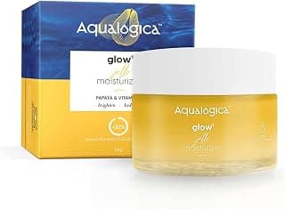 Aqualogica Glow+ Jello Moisturiser with Vitamin C & Papaya for Illuminating Moisturization, Non Sticky & Skin Hydration for Men & Women - For Normal, Dry & Combination Skin -50g