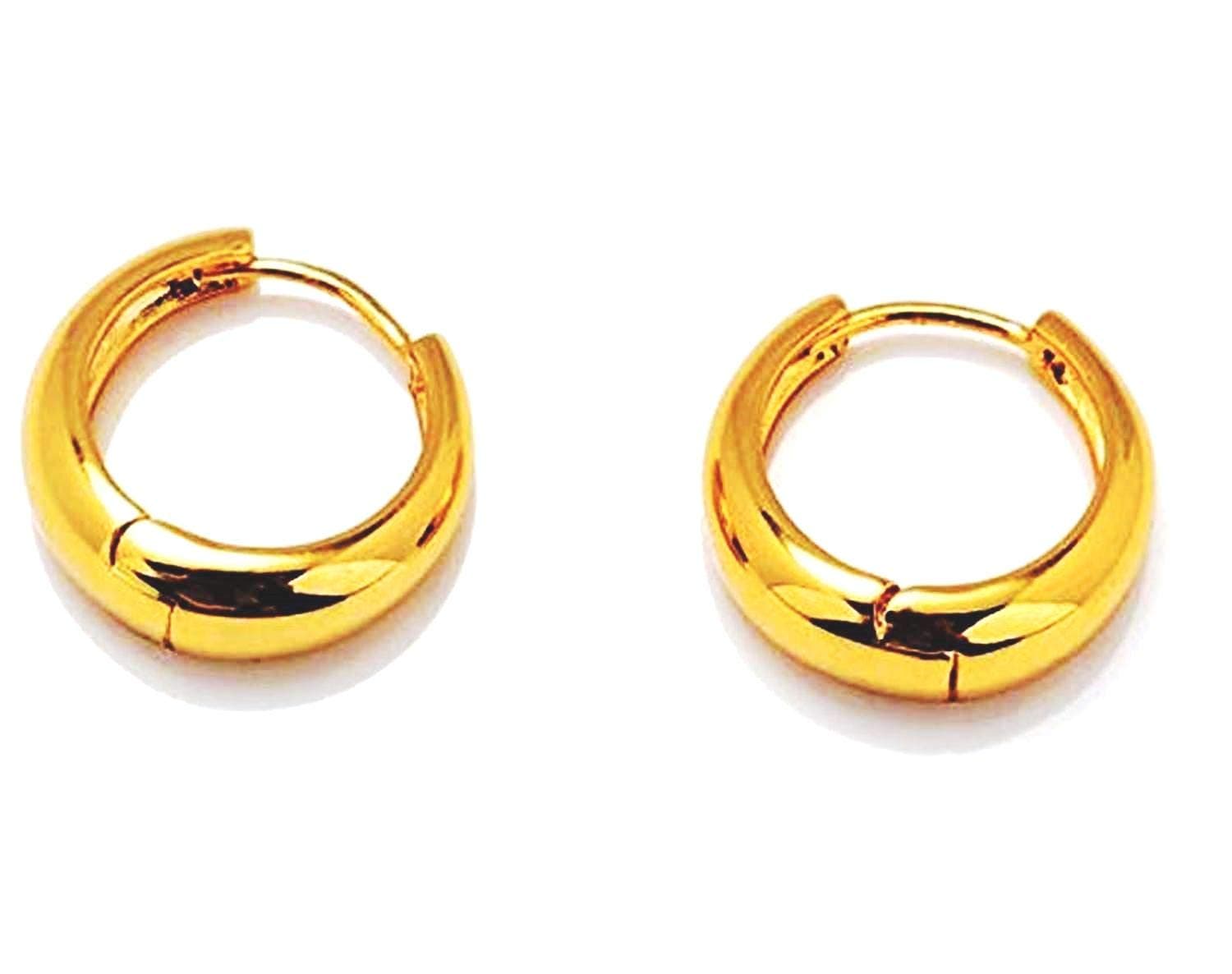 MEENAZ Salman Khan Piercing Men Jewellery Golden Studs Combo Stylish Hoop Clip on Earings Gold Ear rings Earrings For Men Boys Gents Girls Boyfriend Girlfriend - BALI-M9151 (2 PCS)