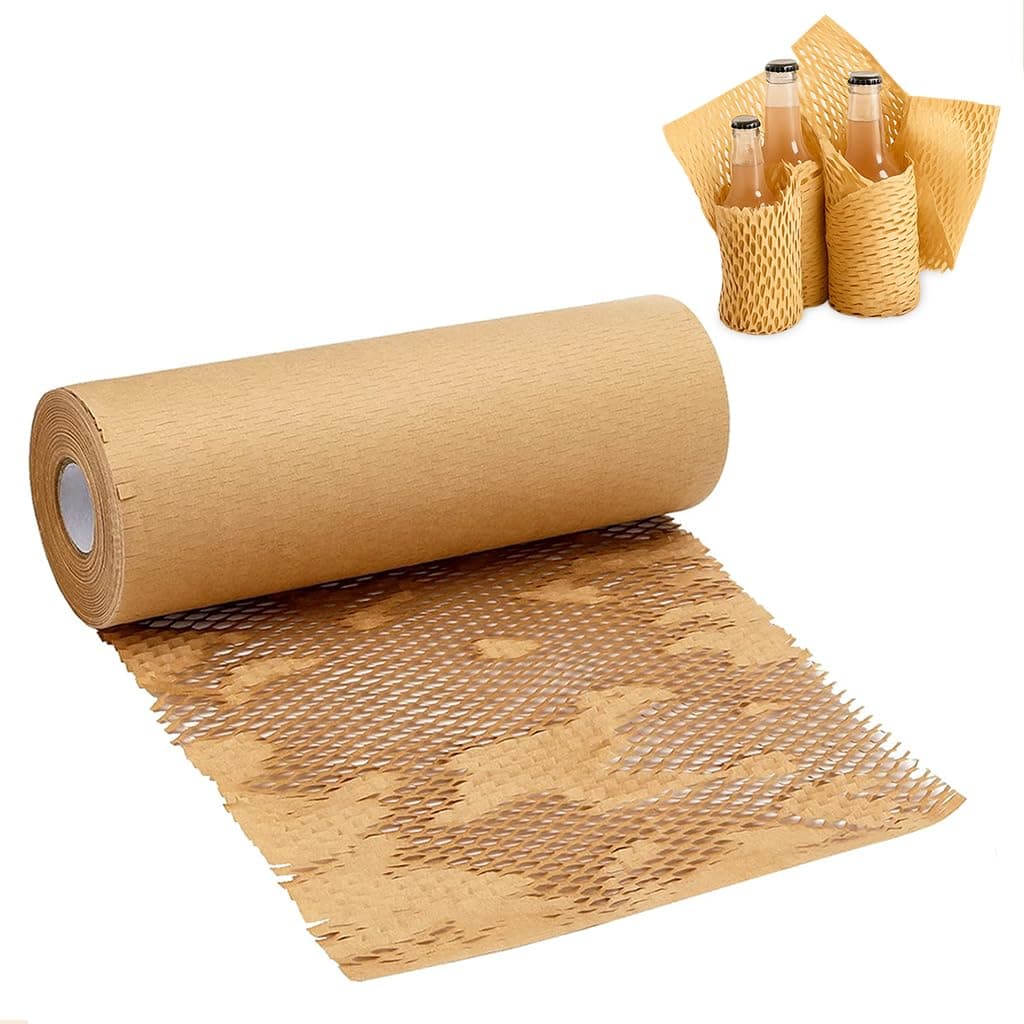 Packing Honeycomb Paper Roll, Size 15 Inch Width 10 Meter, Protective Honeycomb Packaging Roll, Wrapping fragile items, lightweight & Recyclable