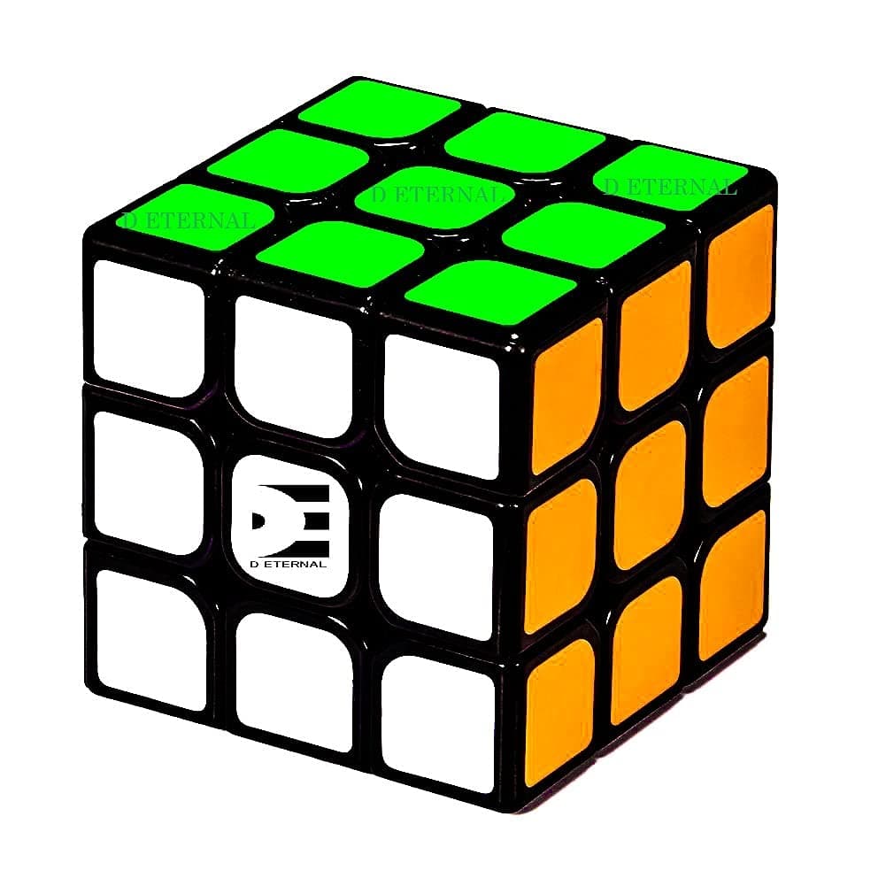 D ETERNAL Cube 3x3x3 High Speed Cube 3x3 Magic Speed Cubic Puzzle Game for Kids Boys & Girls,Black, Multicolor (Cubo 3x3 Black(Non Magnetic))