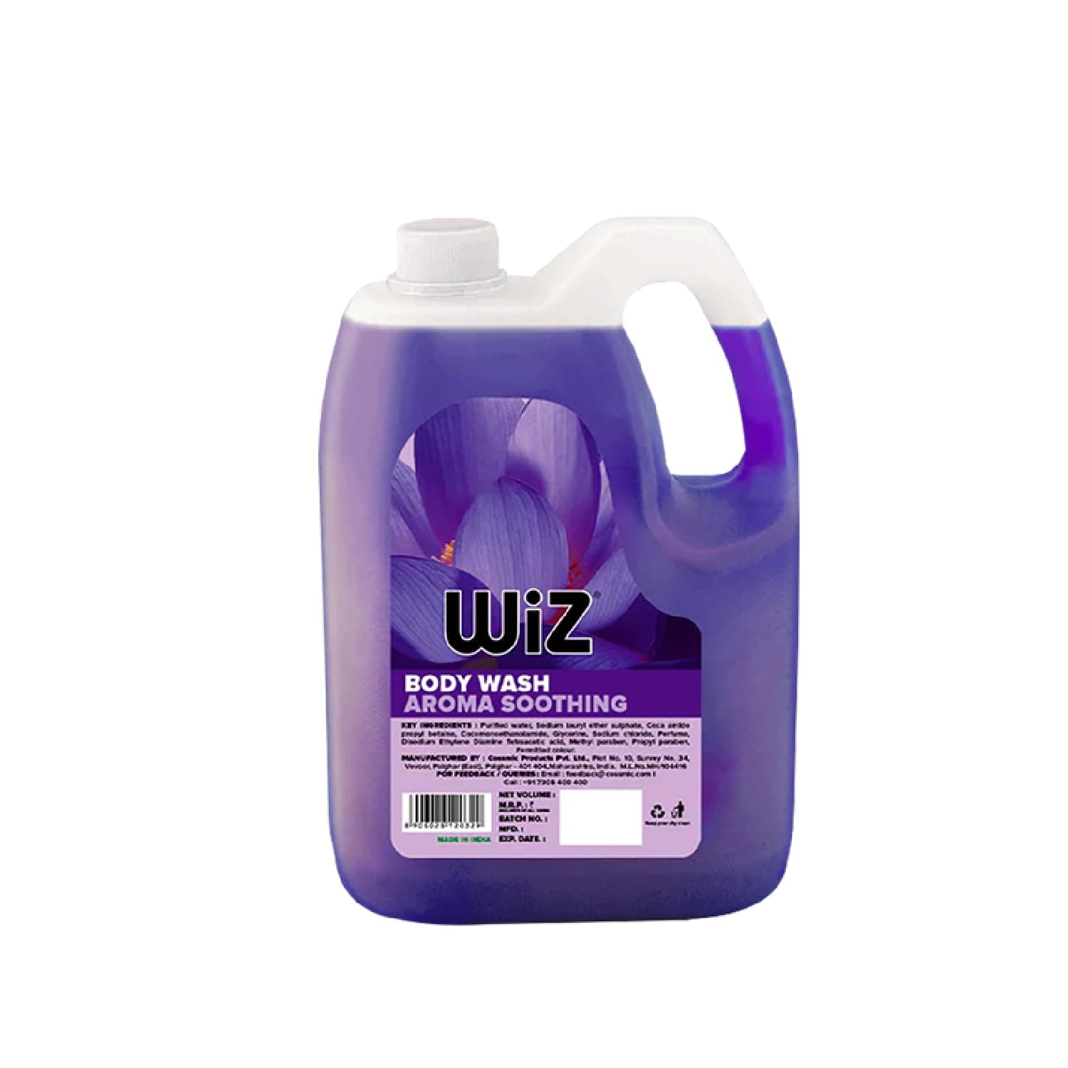 Wiz Aroma Soothing Body Wash 5L Refill Can | Refreshing & Moisturizing Shower Gel | Gentle Daily Body Cleanser for All Skin Types | Long-Lasting Fresh Fragrance | Soothing Aroma Bath Wash