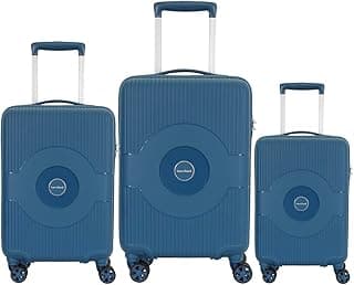 American Tourister Kamiliant Set of 3 Small - 55 Cm, Medium - 68 Cm & Large - 79 Cm Polypropylene Hard 4 Wheeler Spinner Trolley Bag Luggage Trolley (Ocean Blue)