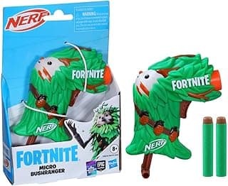 Nerf Fortnite Micro Bushranger Mini Dart-Firing Blaster, Fortnite Bushranger Outfit Design, Includes 2 Official Nerf Elite Darts