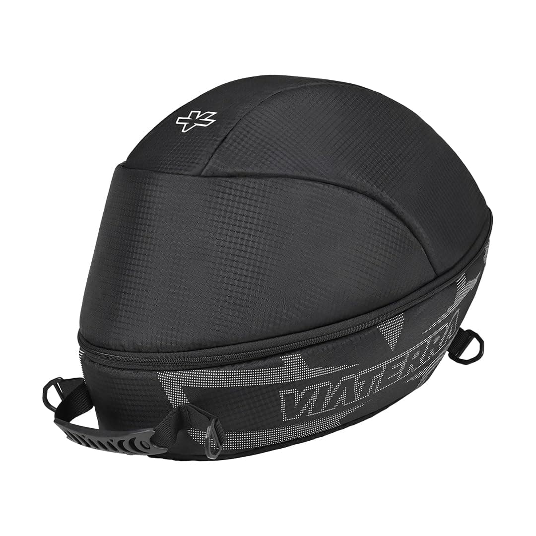 ViaTerra Polyurethane Full Face Motorbike Helmet Bag I Ultimate Motorcycle Helmet Cover/Bag I Bike Accesories For Travel And Storage, black