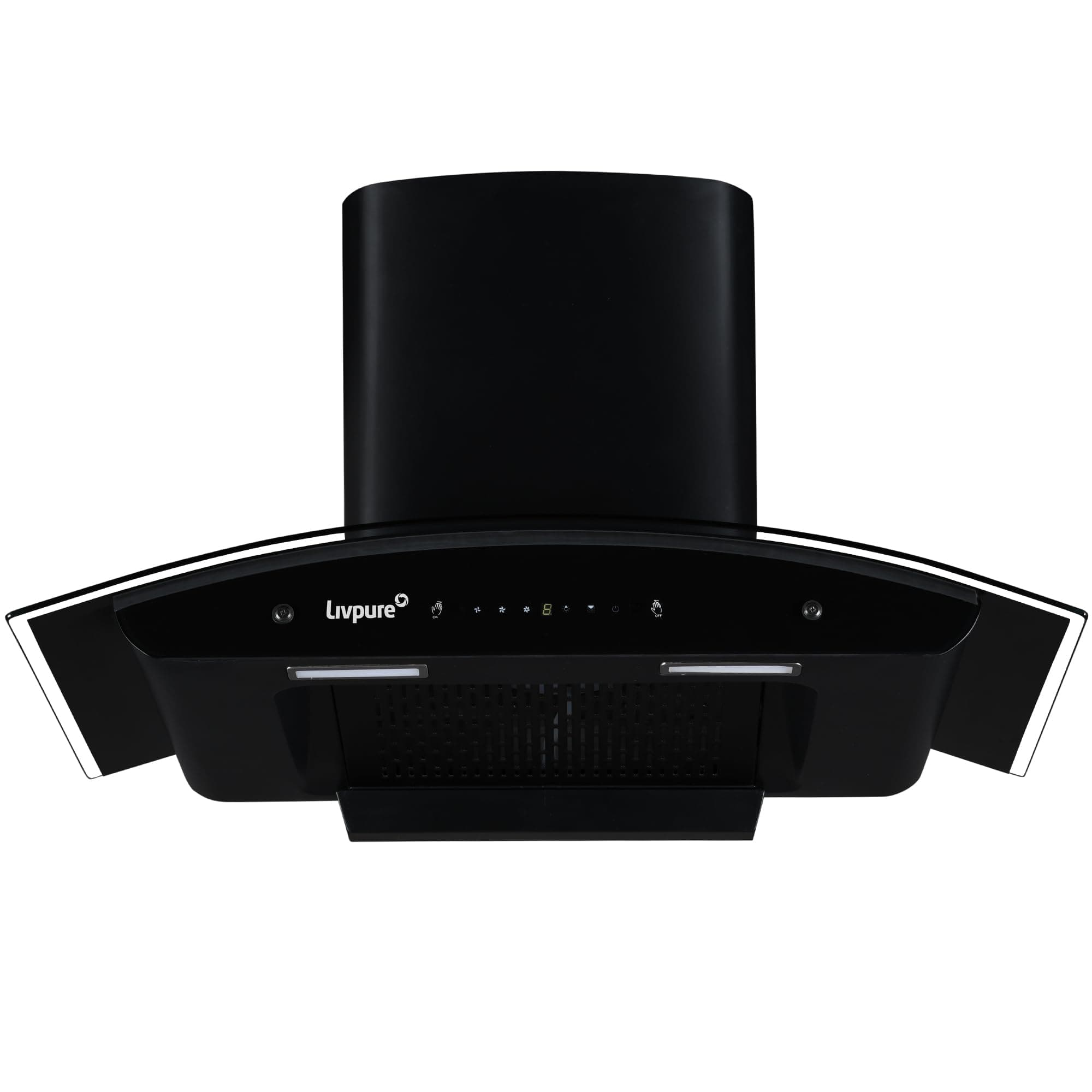 Livpure Avian 90 cm | Curved Glass | 1450 m³/hr Suction | Filterless | Touch & Gesture Control | Low Noise | 10 Years Motor + 2 Years Comprehensive Warranty | Black
