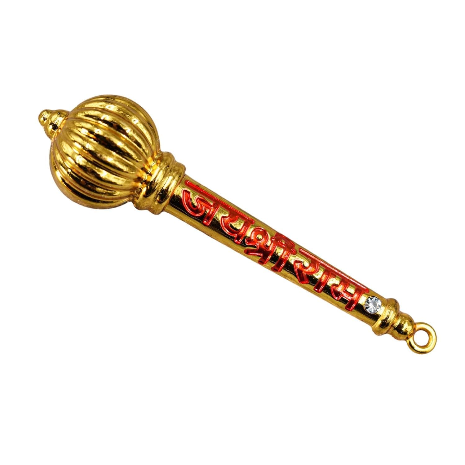 RAPID Golden Hanuman Ji Bajrang Bali Gada mace Showpiece, 12 x 7 Cm