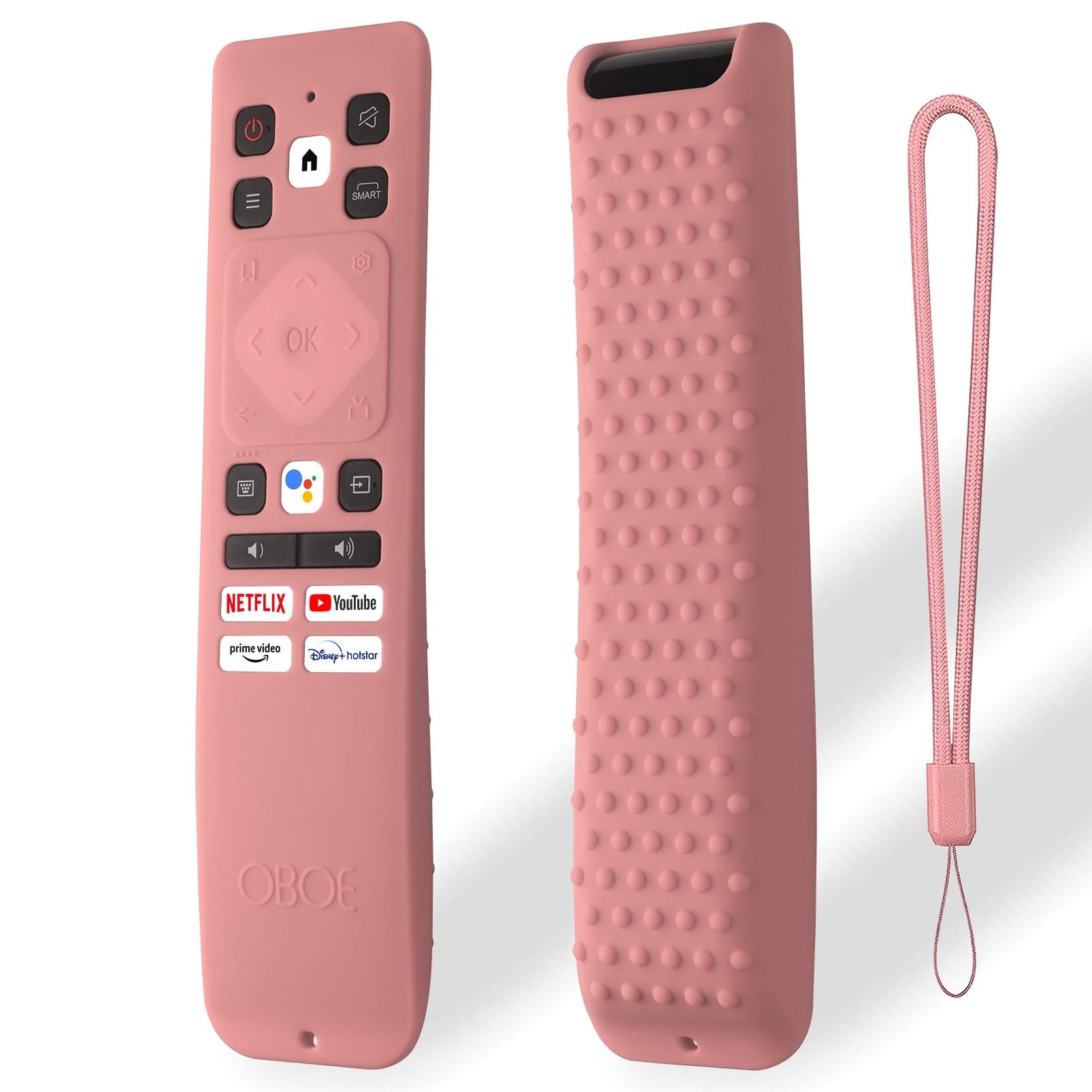 Oboe Silicone TV Remote Cover Compatible with Acer Tv Remote AR2851 TV I Series/H Series/W Series/XL Series Tv Remote Protective Case with Remote Loop (Pink) [Remote NOT Included]
