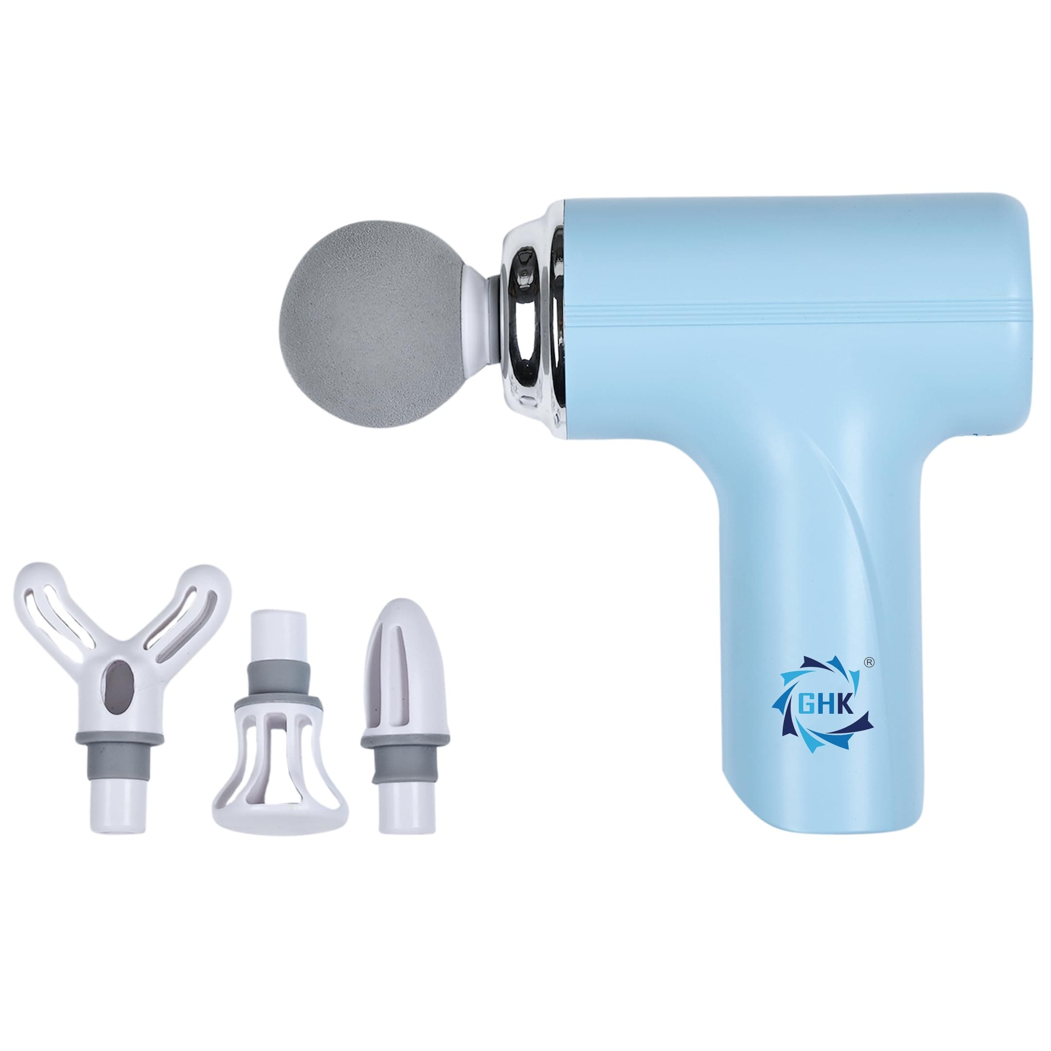 GHK H106 Mini Massage Gun Portable & Compact Cordless Massager with 6 Speeds Deep Tissue Vibration Body Massager for Pain & Stress Relief from Back, Neck, Shoulder, Legs Multiuse, Included C-Charging Cable (Assorted Colours)