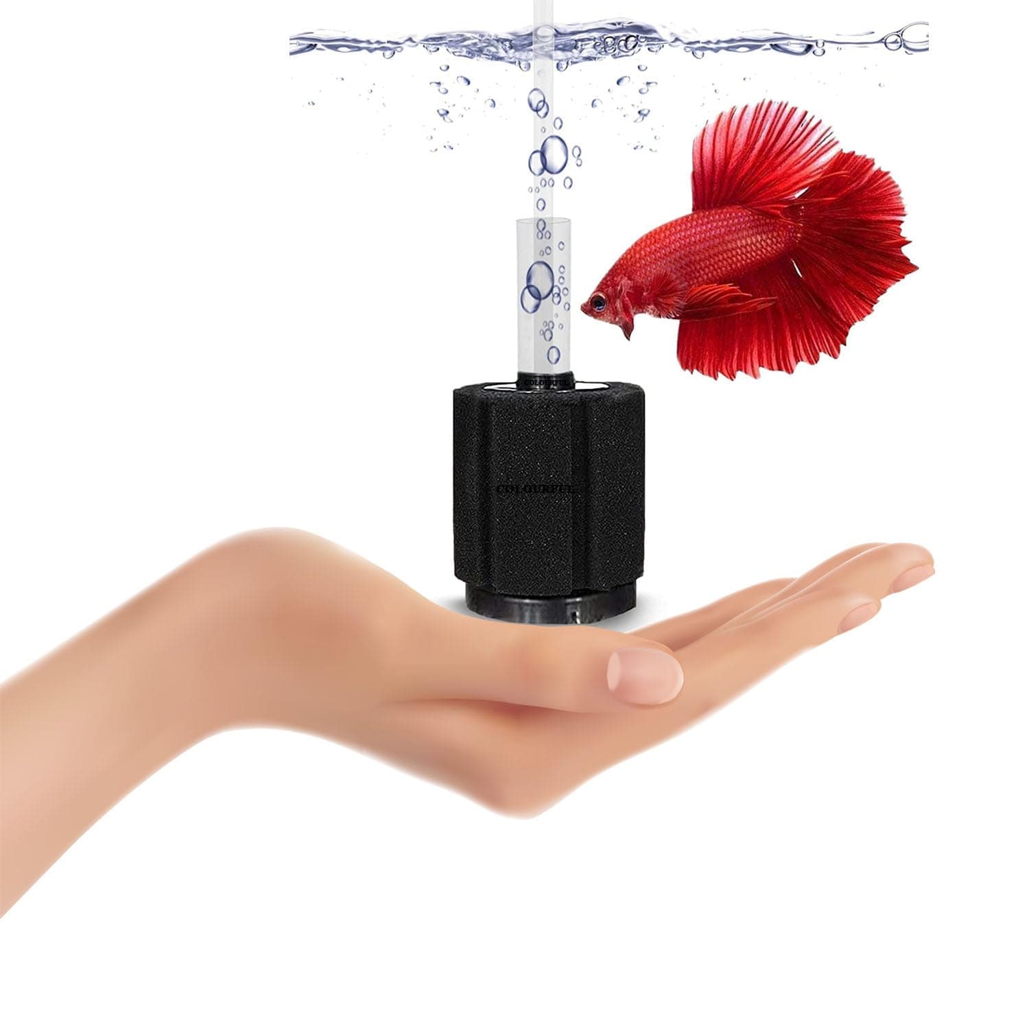 COLOURFUL AQUARIUM - Super Biochemical Sponge Filter to Aquarium Fish Tank, (Air Pump Not Included) (#2835 Small Size Filter)