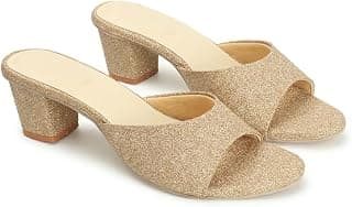 AUSTINE Women's Glitter Block Heel Sandals