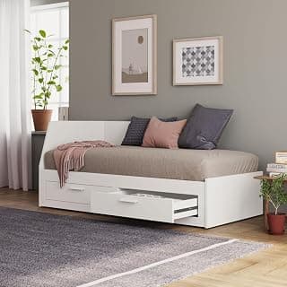 Wakefit Bed | 3 Yr Warranty | Sofa Cum Bed, Comes with Drawer Storage, Noise-Free, Density: 680–750 kg/m³, Termite & Borer Resistant, (Aster 78 x 30 - Frosty White)