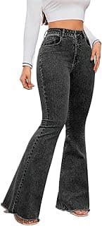 KOTTY Women's Bootcut Flare Jeans with Slim Fit Thigh and Wide Hem Design