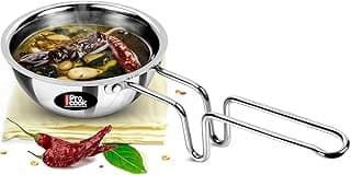 MILTON Pro cook Induction Cookware & Gas Stove Friendly Triply Stainless Steel Tadka Pan 12 cm | 370 ml Capacity | Frying Dal & Spices | Long Handle | Smooth Finish | 3 Year Warranty