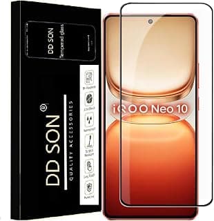 DD SON Tempered Glass Screen Protector Compatible for iQOO Neo 10R, iQOO Neo 9S Pro Plus, iQOO Neo 10 (6.78 Inch) with Edge to Edge Coverage and Easy Installation kit,Black