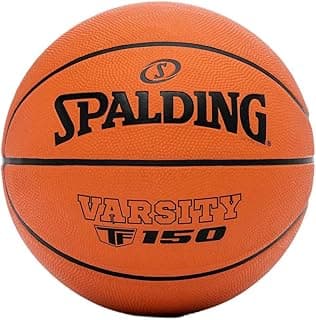 Spalding Varsity-TF-150 FIBA Approved Rubber Moulded Indoor/Outdoor Basketball with Butyl Bladder, Orange, Size: 7 (Suitable for Practice/Match/Training) + Free Air Needle
