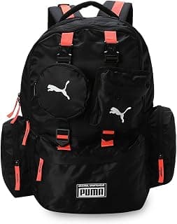 PUMA Unisex-Adult, Convertible Backpack, Black-Glowing Red, (9190401)