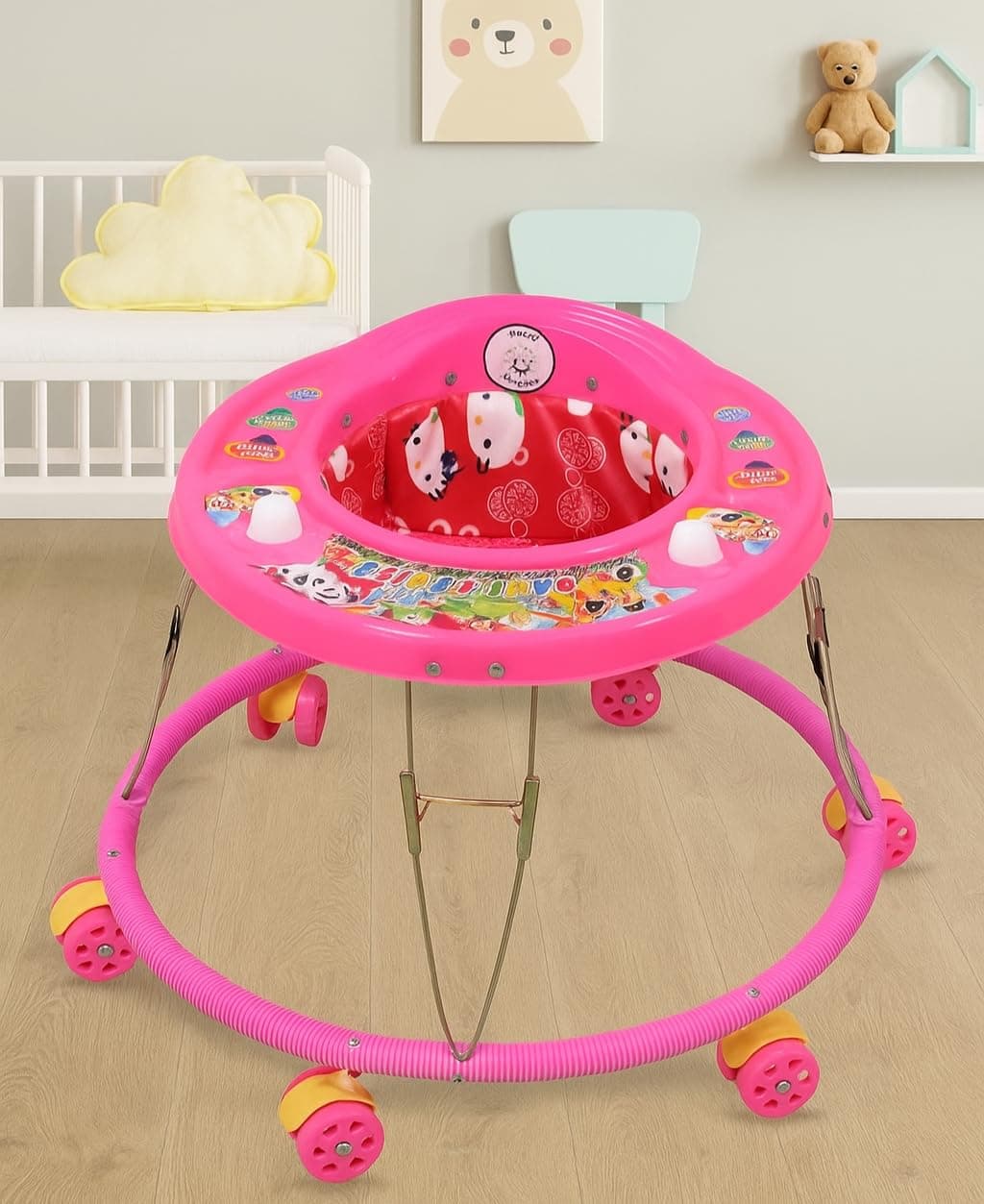 AVANI METROBUZZ Classic Baby Walker Musical Toy Bar for Kids of 6 Months to 1.5 Year P665 - Pink (G-Pink)