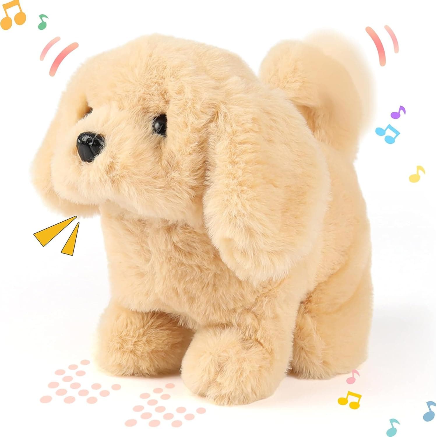 Aqify Hopping Walking Dog Toy with Sounds, Jumping Dog Wiggling Tails, Twitching Mouth and Nose, Educational Interactive Dog Toy for Baby Kids Children