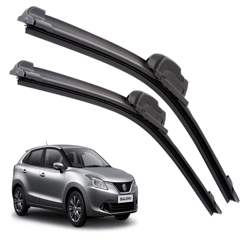 Euro Care Windshield Car Wiper Blades Compatibility With Maruti Suzuki Baleno Set of 2Pcs (D-21,P-18, Color- Black, Model 2015-Till Date)